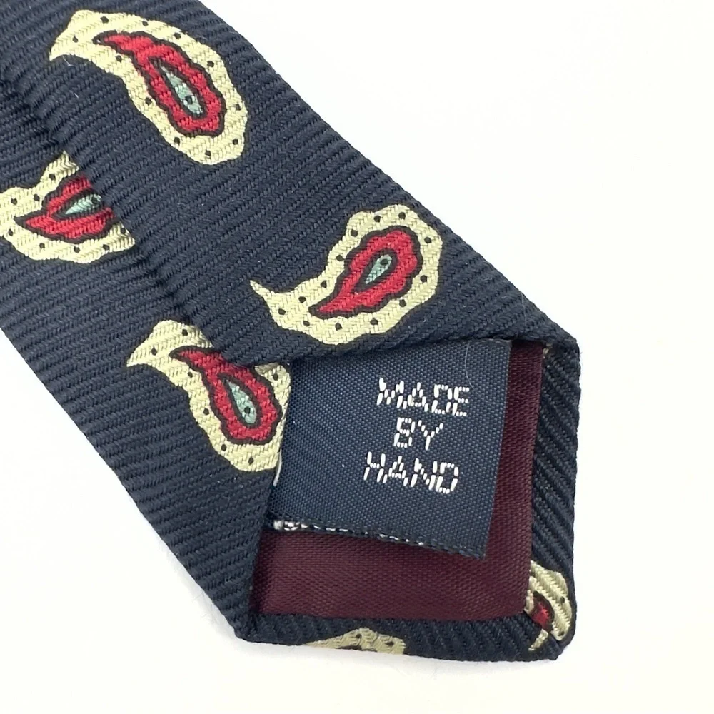 Polo Ralph Lauren Vintage Silk Tie Blue Red Paisley Pattern Made in USA